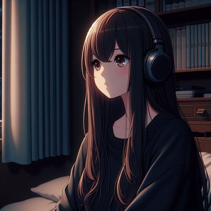 anime girl dp black