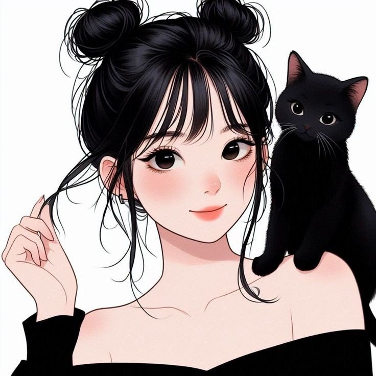 anime girl dp black